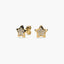 Pendientes estrella de oro 18K circonitas 7 mm