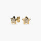 Pendientes estrella de oro 18K circonitas 7 mm