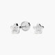 Pendientes margarita de oro blanco 18K circonitas para bebé 5 mm