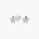 Pendientes estrella de oro blanco 18K circonitas para bebé 5 mm