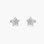 Pendientes estrella de oro blanco 18K circonitas 7 mm