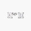 Pendientes de oro blanco 18K circonita cúbica 6 mm