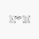 Pendientes de oro blanco 18K circonita cúbica 6 mm