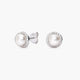 Pendientes redondos de plata 1ª ley con perlas y circonitas 8 mm