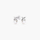 Pendientes forma X de plata 1ª ley con perlas y circonitas 11 mm