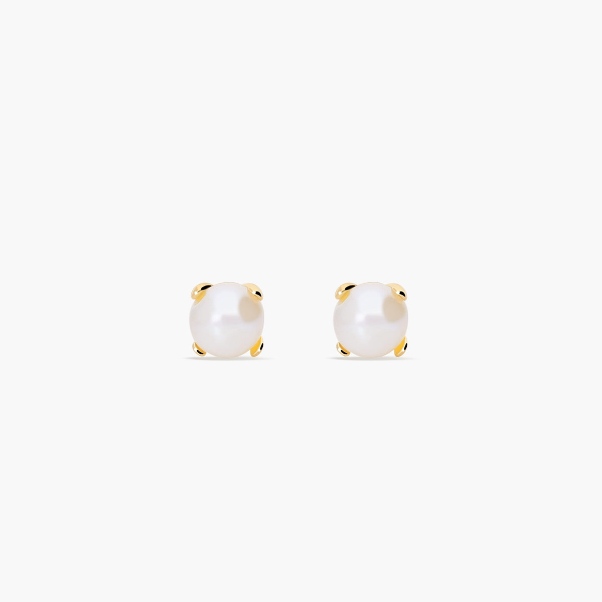 Pendientes de oro 18K con perlas para bebé 3 mm