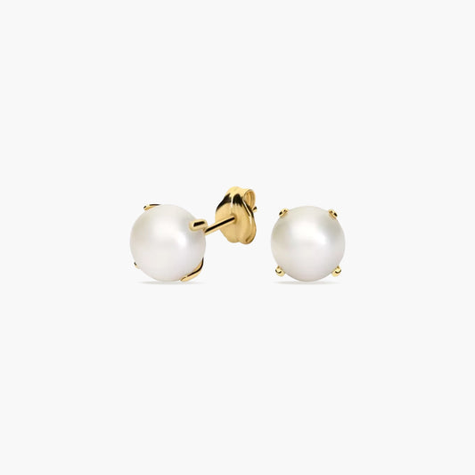 Pendientes de oro 18K con perlas 6 mm