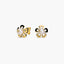 Pendientes flor de oro 18K con perlas 8 mm