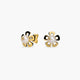 Pendientes flor de oro 18K con perlas 8 mm