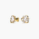 Pendientes forma de onda de oro 18K con perlas y circonitas 10 mm