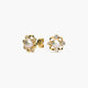 Pendientes forma de onda de oro 18K con perlas y circonitas 9 mm