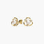 Pendientes forma de onda de oro 18K con perlas y circonitas 9 mm