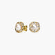 Pendientes de oro 18K con perlas y circonitas 9 mm