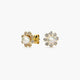 Pendientes de oro 18K con perlas y circonitas 8 mm