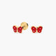 Pendientes mariposa de oro 18K para bebé 4 mm