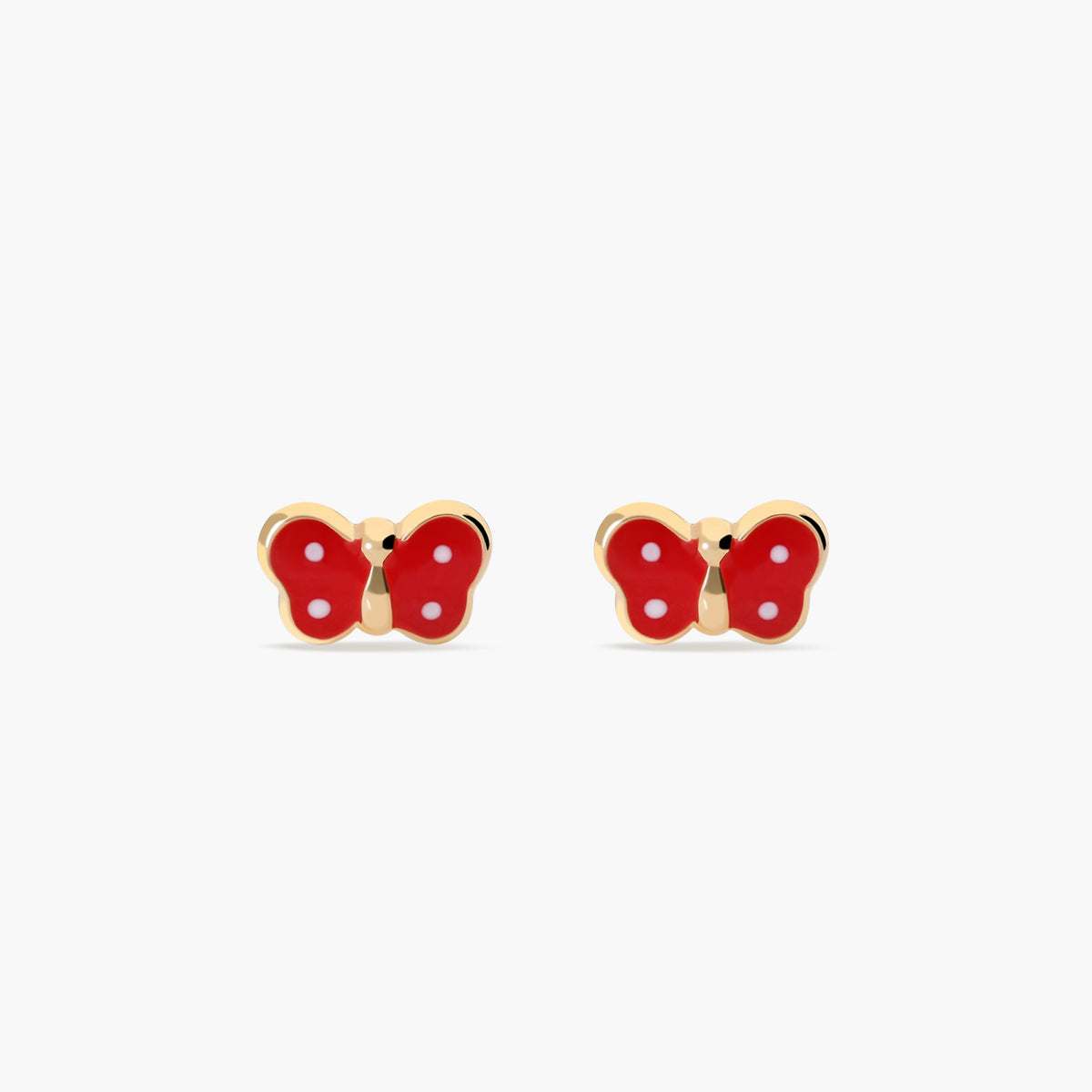 Pendientes mariposa de oro 18K para bebé 4 mm