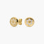 Pendientes redondos de oro 18K circonitas 8 mm