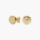 Pendientes redondos de oro 18K circonitas 8 mm