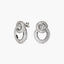 Pendientes largos doble círculo de plata 1ª ley circonitas 22 mm
