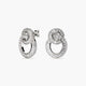 Pendientes largos doble círculo de plata 1ª ley circonitas 22 mm