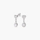 Pendientes largos corazón de plata 1ª ley circonitas 20 mm