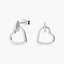 Pendientes silueta corazón de plata 1ª ley circonitas 15 mm
