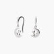 Pendientes largos luna y gato de plata 1ª ley circonitas 19 mm