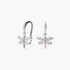 Pendientes largos libélula de plata 1ª ley circonitas 19 mm
