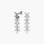 Pendientes largos flor de plata 1ª ley circonitas 28 mm