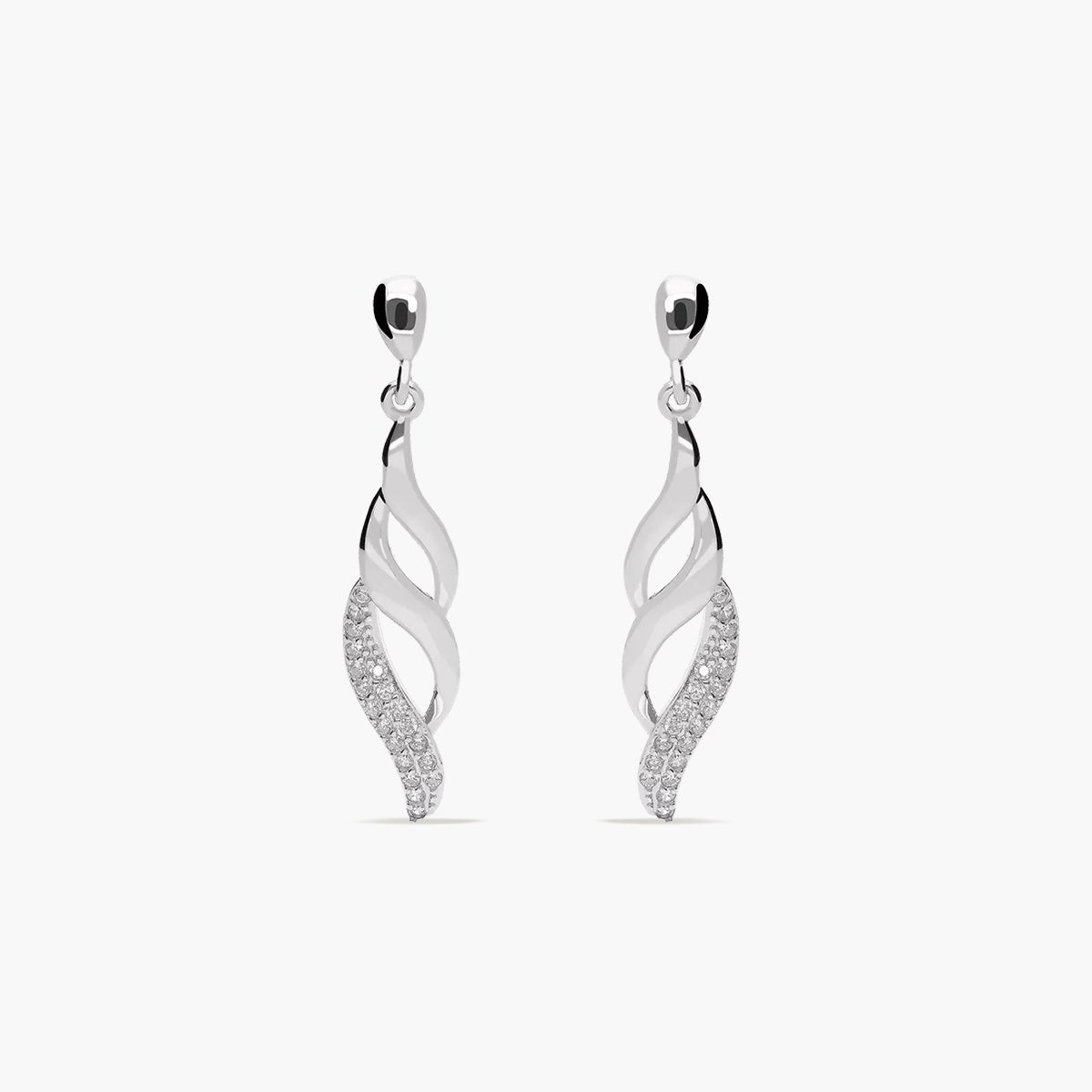 Pendientes largos de plata 1ª ley circonitas 30 mm