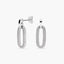 Pendientes largos ovales de plata 1ª ley circonitas 28 mm