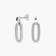 Pendientes largos ovales de plata 1ª ley circonitas 28 mm