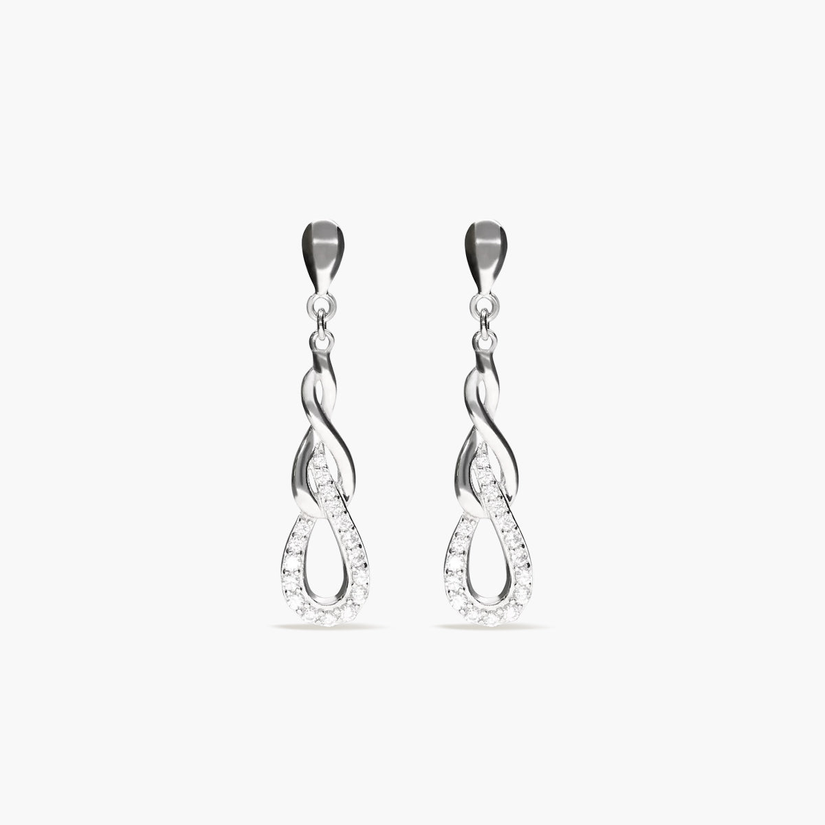 Pendientes largos de plata 1ª ley circonitas 32 mm