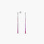 Pendientes largos de plata 1ª ley circonitas rosa 48 mm RAINBOW TENNIS