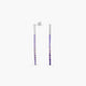 Pendientes largos de plata 1ª ley circonitas violeta 48 mm RAINBOW TENNIS