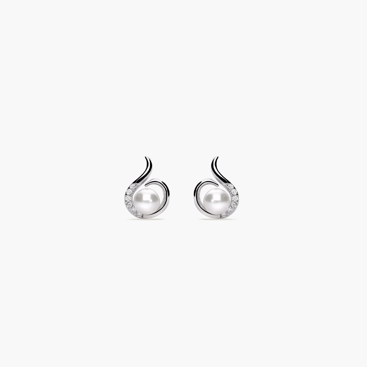 Pendientes de plata 1ª ley con perlas y circonitas 11 mm