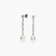 Pendientes largos de plata 1ª ley con perlas y circonitas 38 mm