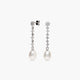 Pendientes largos de plata 1ª ley con perlas y circonitas 38 mm