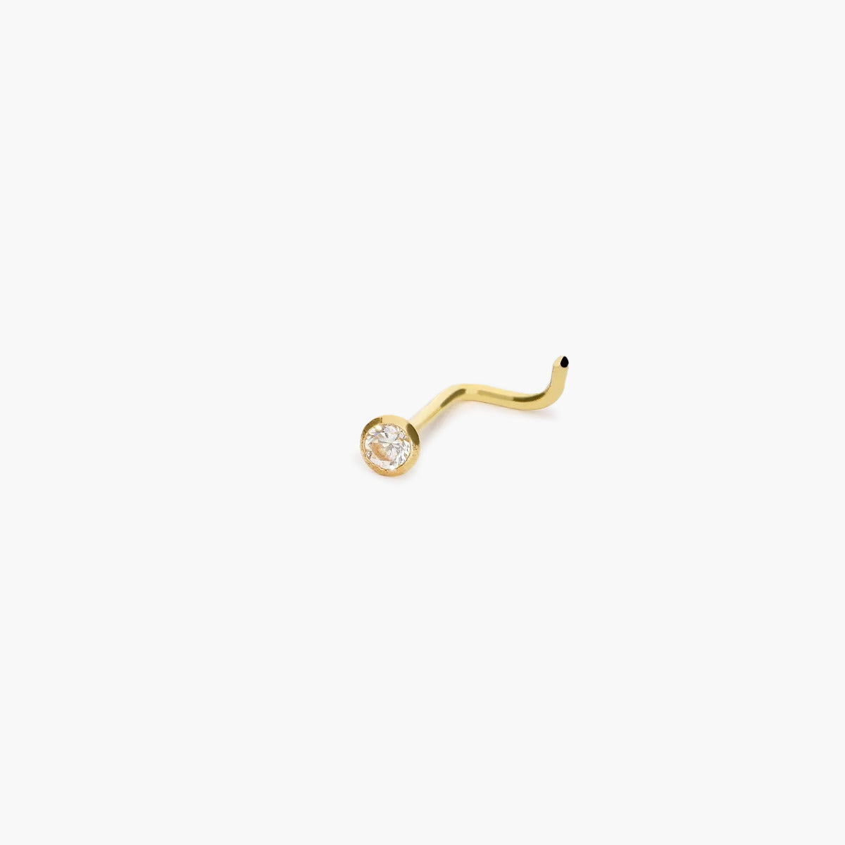 Piercing de nariz de oro 18K circonita 10 mm