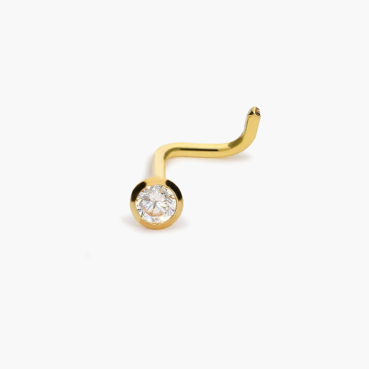 Piercing de nariz de oro 18K circonita 10 mm