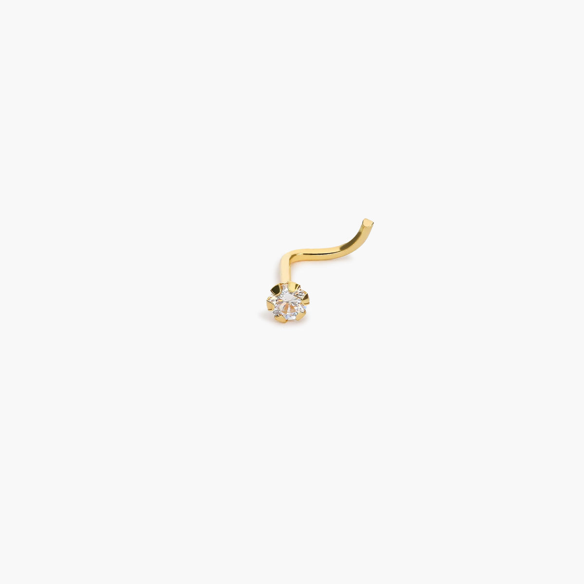 Piercing de nariz de oro 18K circonita 10 mm