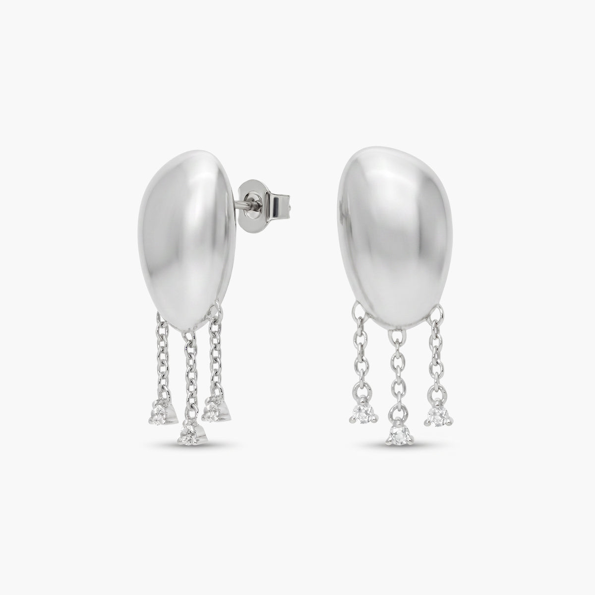 Pendientes de plata 1ª ley topacio blanco 17,5x11 mm BLOWN