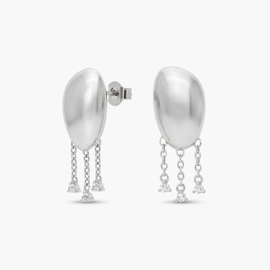 Pendientes de plata 1ª ley topacio blanco 17,5x11 mm BLOWN