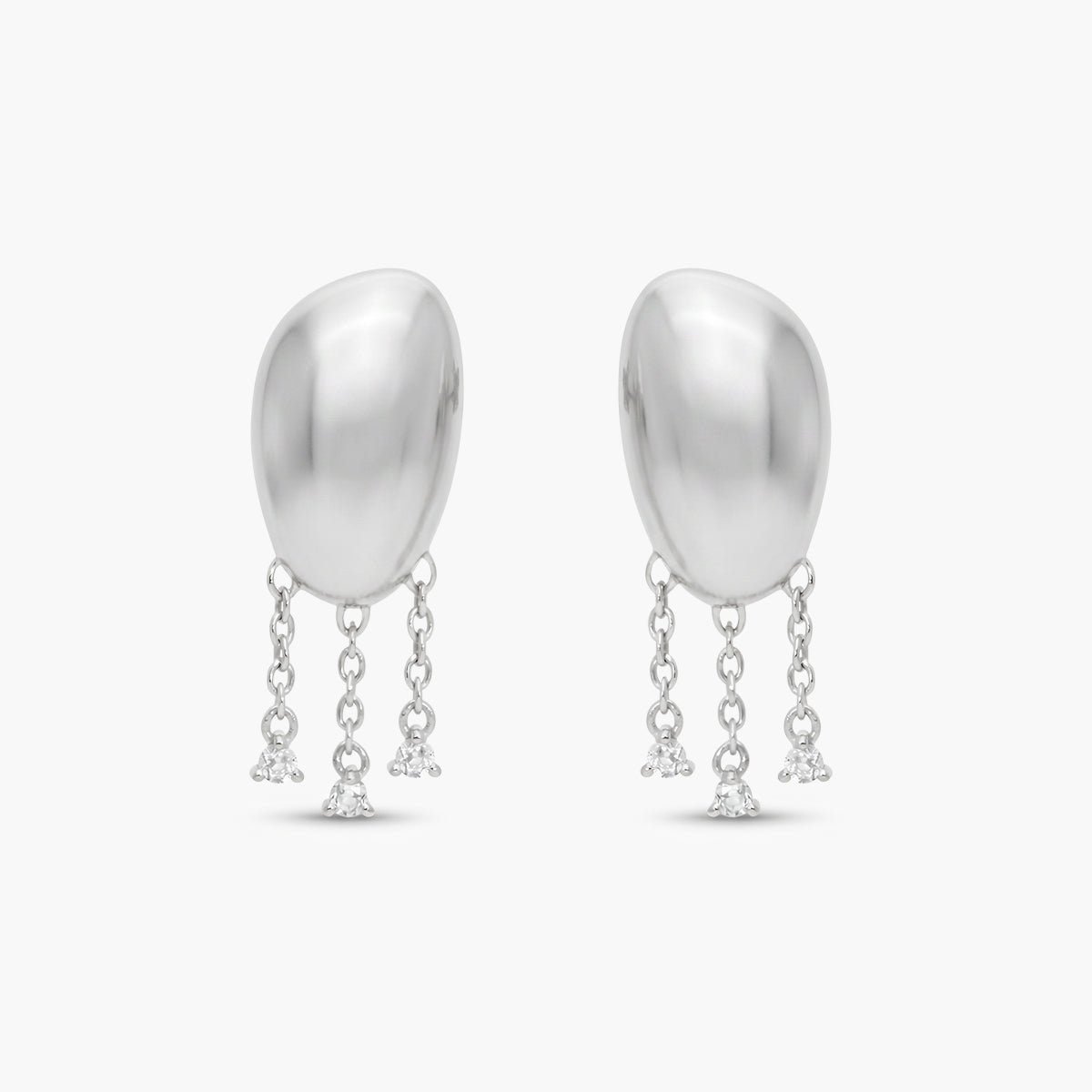 Pendientes de plata 1ª ley topacio blanco 17,5x11 mm BLOWN