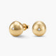 Pendientes redondos de plata 1ª ley con baño de oro 18K topacio blanco 11 mm BLOWN