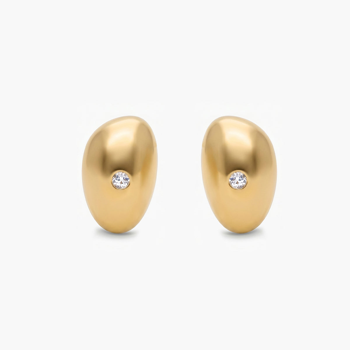Pendientes con forma irregular de plata 1ª ley con baño de oro 18K topacio blanco 17x11 mm BLOWN