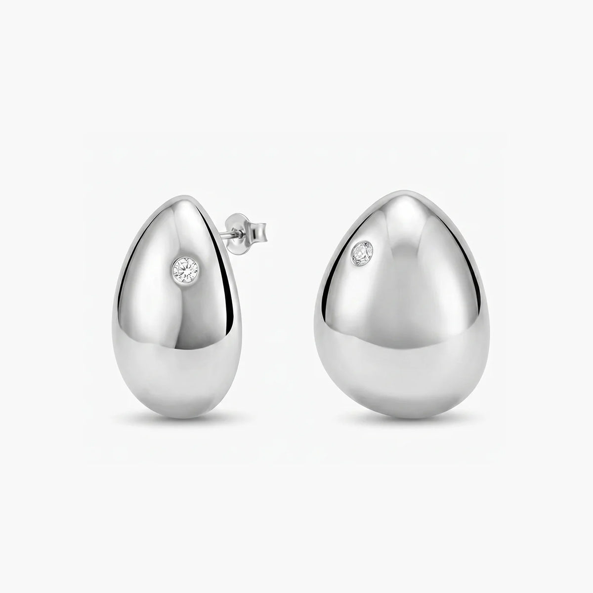 Pendientes con forma lágrima de plata 1ª ley topacio blanco 30x23 mm BLOWN