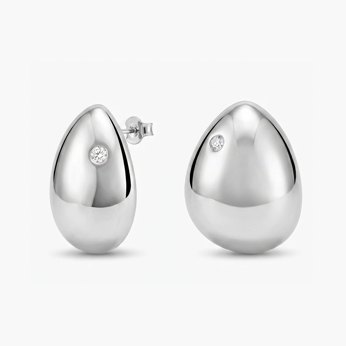 Pendientes con forma lágrima de plata 1ª ley topacio blanco 30x23 mm BLOWN