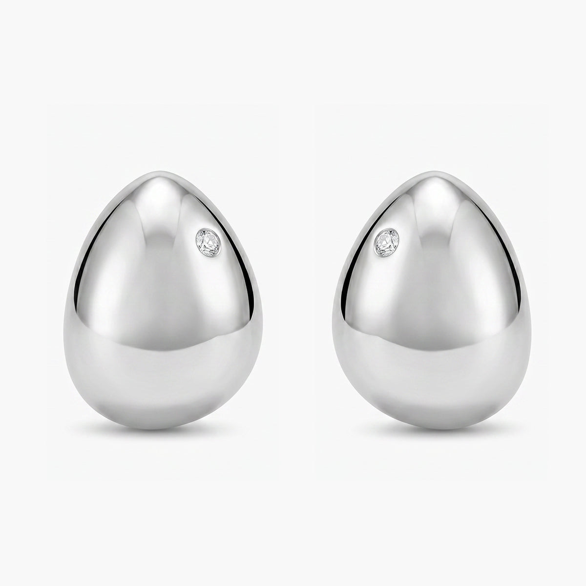 Pendientes con forma lágrima de plata 1ª ley topacio blanco 30x23 mm BLOWN