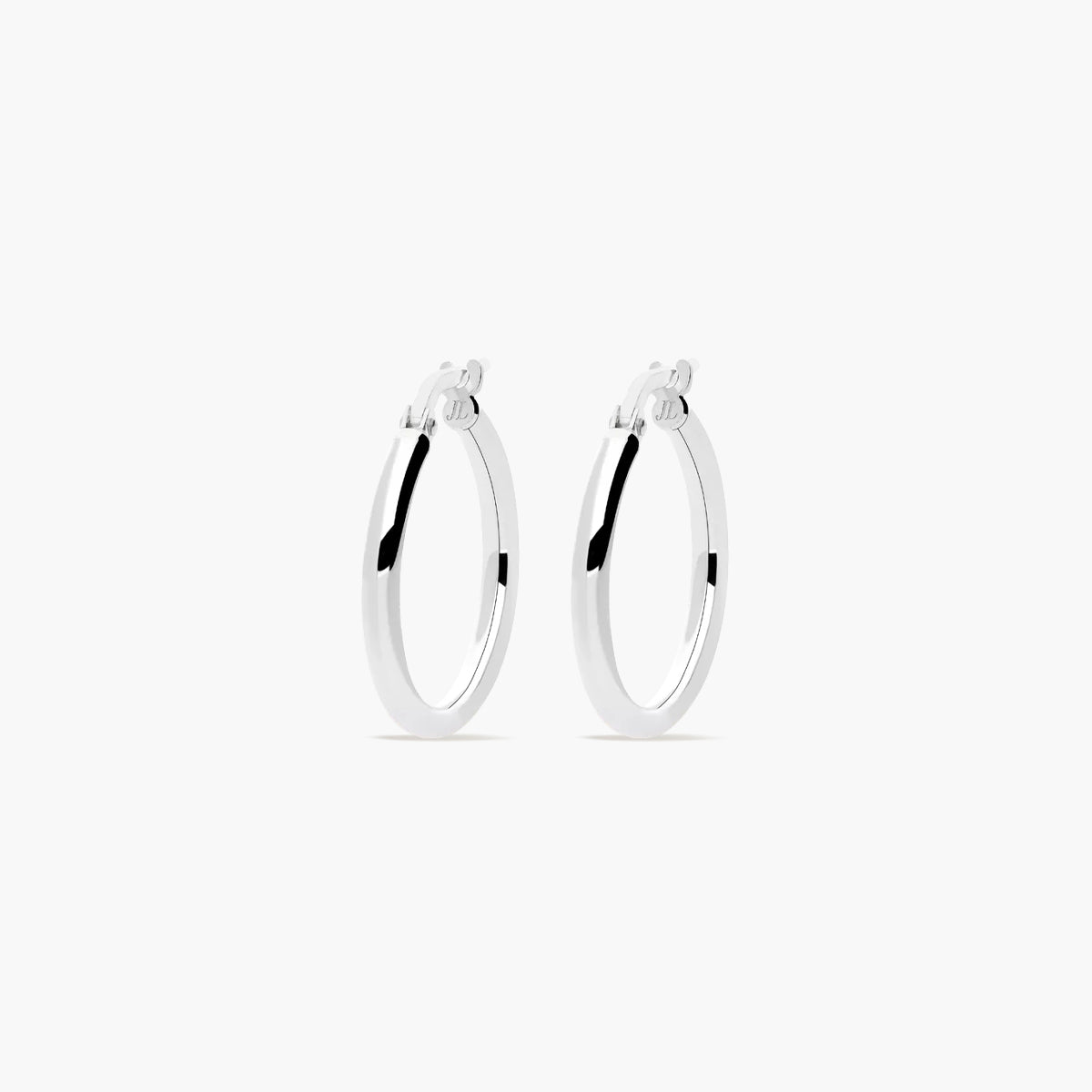Pendientes de aro liso de plata 1ª ley 25 mm